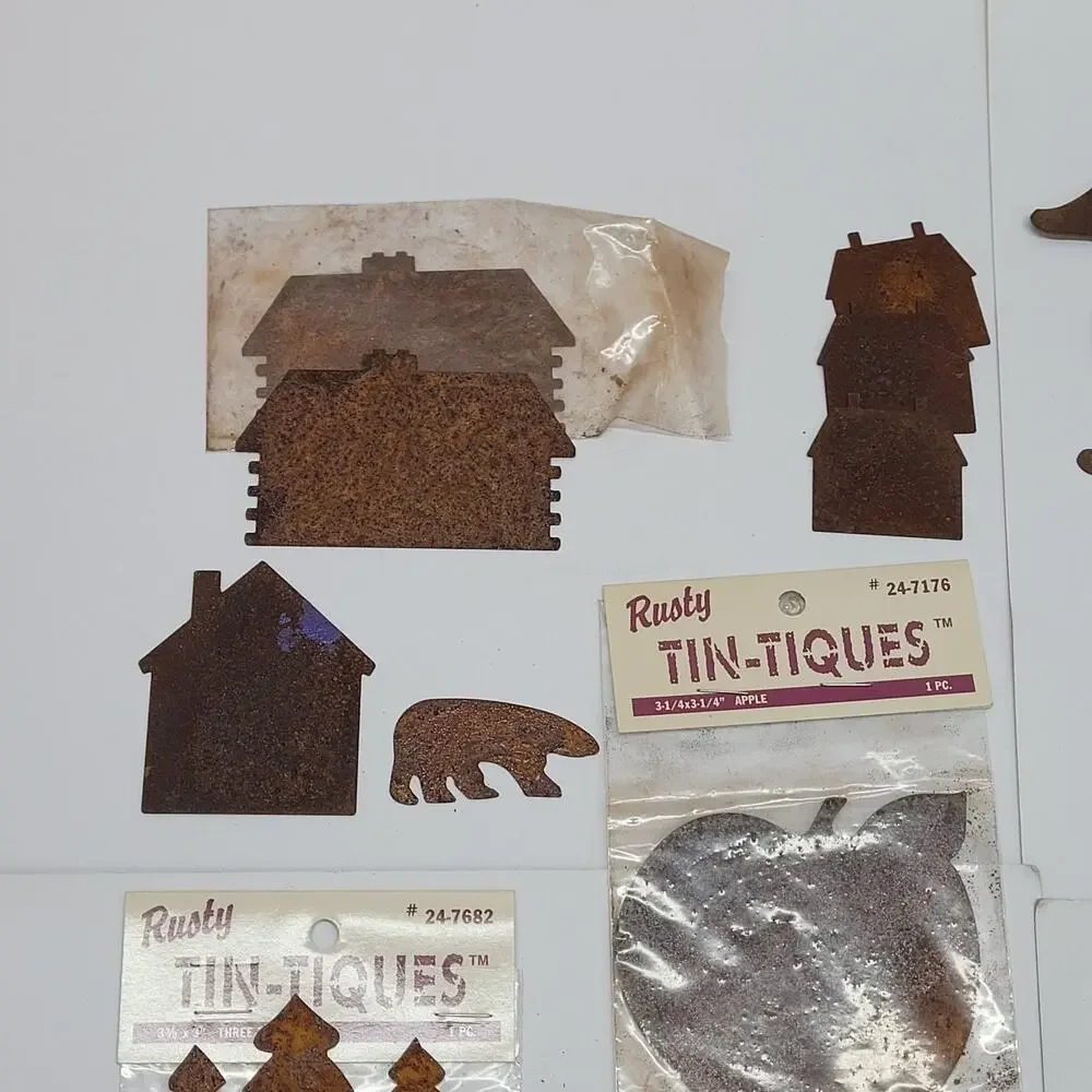 Rusty Tin-Tiques Craft Supplies Fall Woodland Rustic Cabin Lot of 17 Misc Pieces